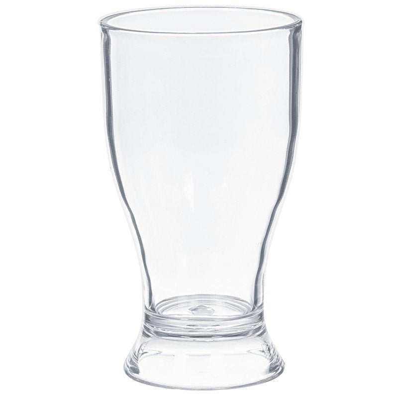 Set of 4 clear plastic Pilsner mini beer glasses, 236ml each, perfect for serving craft beers at gatherings.