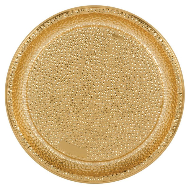 Elegant 40cm gold hammered tray, perfect for home decor, serving drinks, or organizing items, combines beauty and practicality.