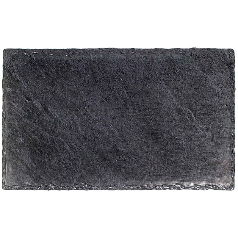 Elegant 40cm rectangular melamine tray with a slate look, perfect for serving appetizers and drinks at any gathering.