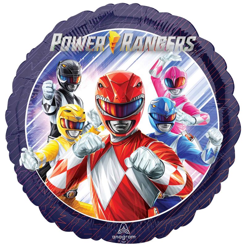 45cm foil balloon featuring the Power Rangers, ideal for kids' parties and themed events with vibrant colors and self-sealing design.
