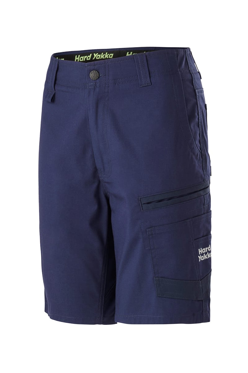 Hard Yakka, Women's Raptor Mid Short (Pair) - Navy - Size: 14
