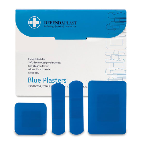 Blue Food Plastic Plasters Assorted-Box of 100 (Packet)