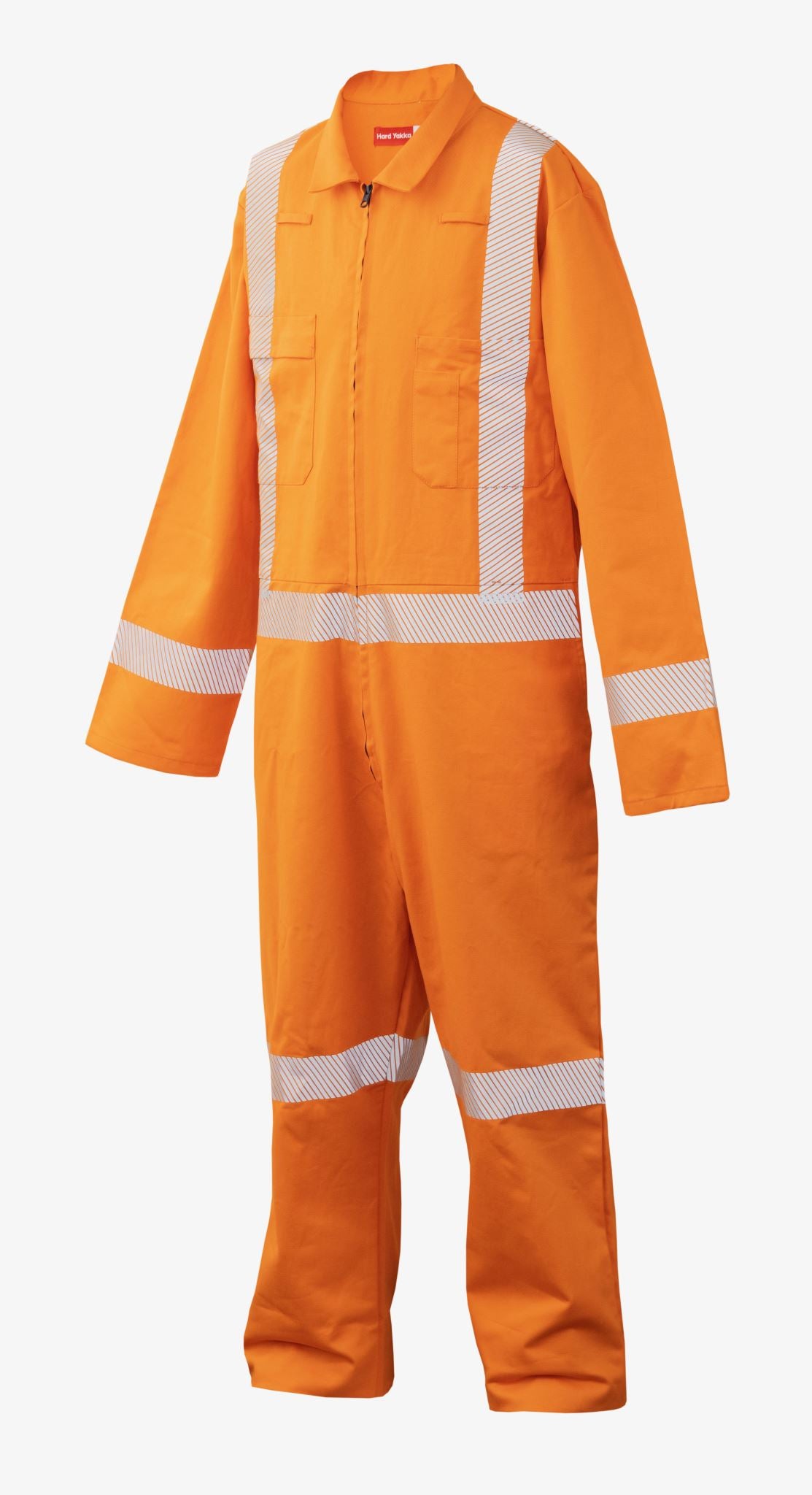 Hard Yakka, Cotton Zip X-Back Overall, N1OU07 (Pair) - Orange - Size: 8