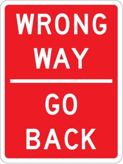 SIGN | WRONG WAY - GO BACK (Each)