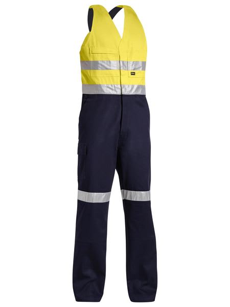 Bisley, Hi Vis Easy Action Overall, BAB0359T Stout Fit - Yellow/Navy (Size: 107)