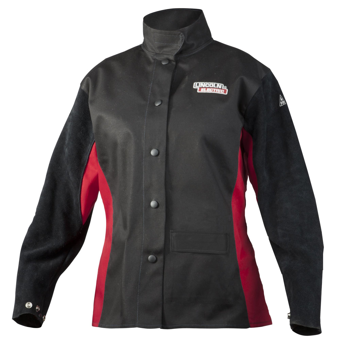 Women's Shadow Split Leather Sleeve Jacket - Black/Red (BR) - M