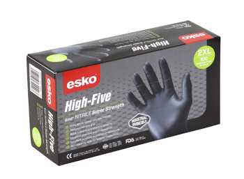 High-Five Black Nitrile Disposable Glove - Standard (Size: L)