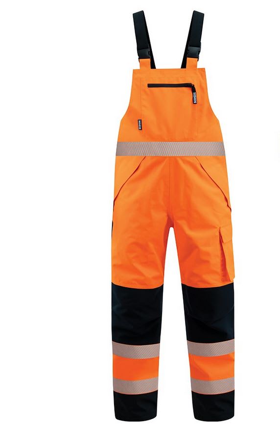 Bison, Extreme Hi Vis Taped Bib Trouser, 12005 - Orange/Black - 6XL