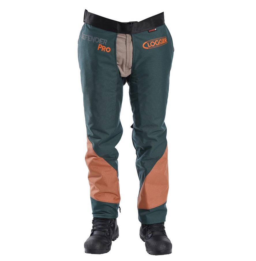 Clogger, DefenderPRO Tough Chainsaw Chaps, C71C Clipped - Green/Orange - S