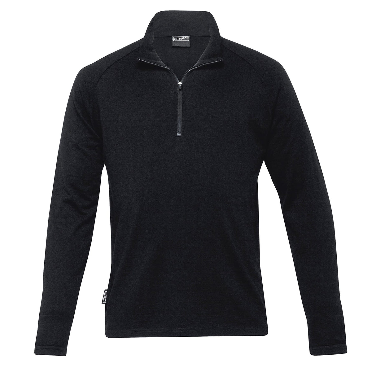 Eco Gear, Men's Merino Zip Pullover, EGMZ - Black (Size: 5XL)