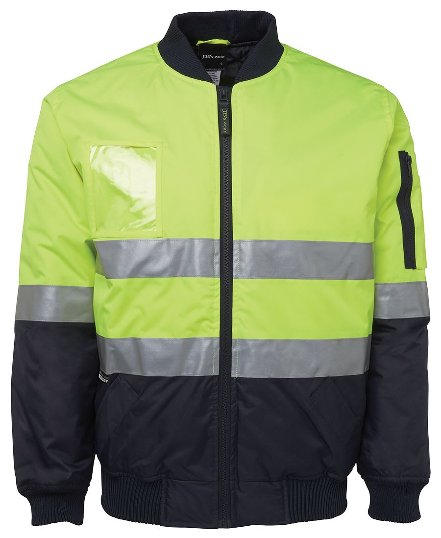 JB's Wear, Hi Vis Flying Jacket, 6DNFJ - Lime/Navy (Size: L)
