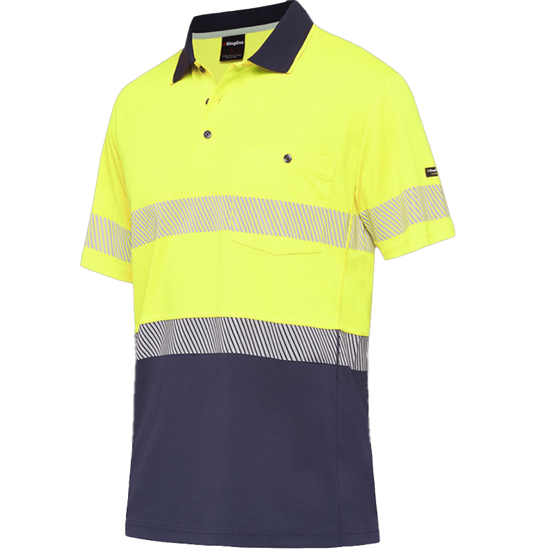 KingGee, Hi Vis Hyperfreeze Polo, K54215 (Each) - Size: L - Yellow