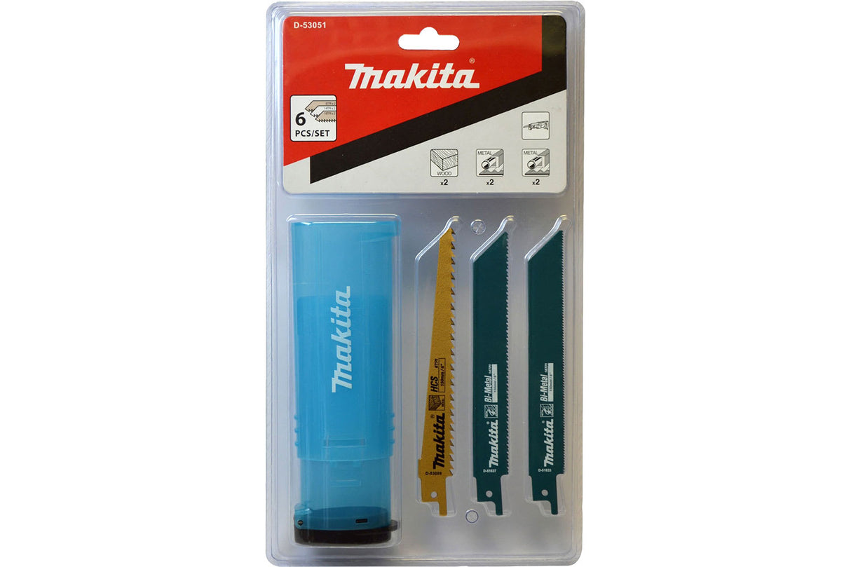 Makita Wood & Metal Reciprocating Saw Blade Set 6 Piece (Pack)