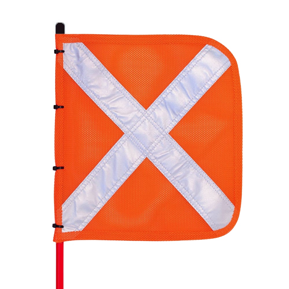 Vehicle Safety Flag X Orange Reflective Height 1.5m