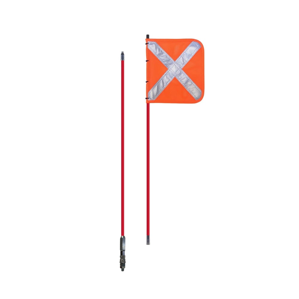 Vehicle Safety Flag | X Orange Mesh, Split Pole Height 2m