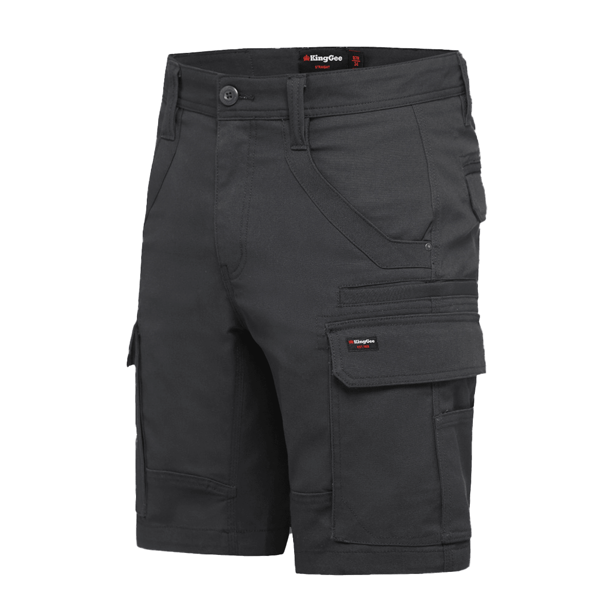 KingGee, Tradies Stretch Cargo Short, K69870 - Charcoal (Size: 97)