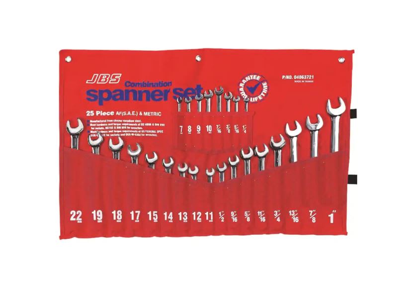 JBS Spanner Set Combination AF and Metric 25 Piece (Set)