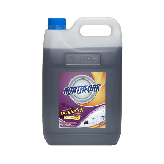 5L Northfork Concentrated Deodoriser in fruity fragrance, ideal for cleaning and eliminating odors in various environments.