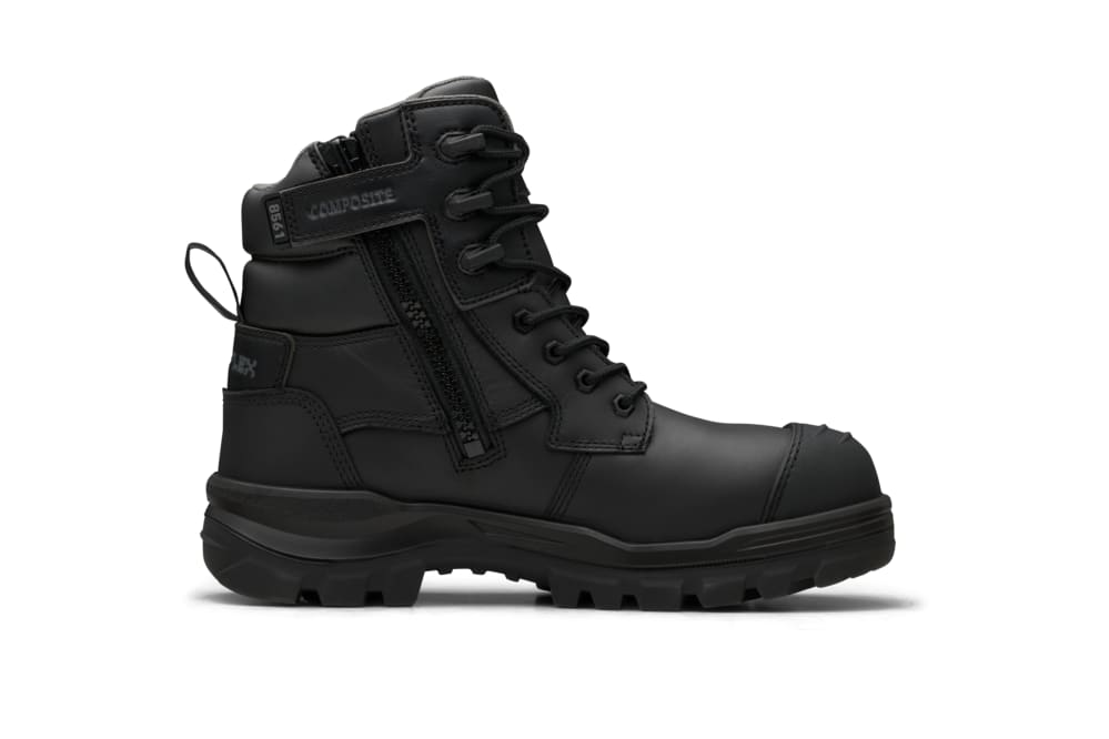 Blundstone 8561 Rotoflex Zip Sided Safety Boots - Black/Black (Size: 08)