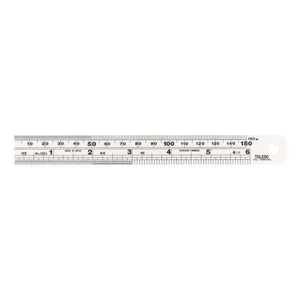 Toledo Stainless Steel Rule 150mm (Each)