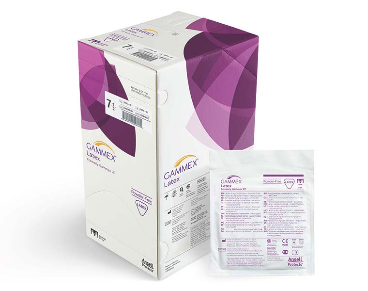 Ansell Gammex Latex Gloves Sterile 5.5-9.5 (Box of 50) - Standard (Size: 6.5)