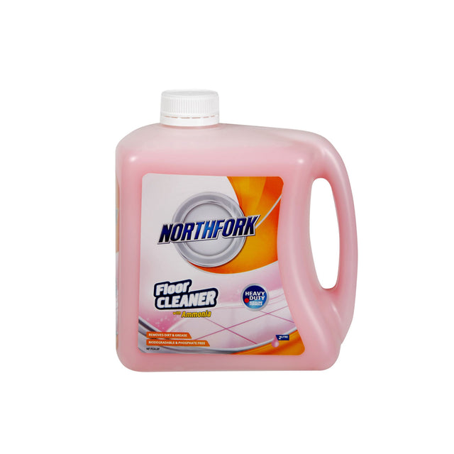 Northfork Floor Cleaner with Ammonia in 2L bottle, designed for tough dirt and grease removal on various floor types.