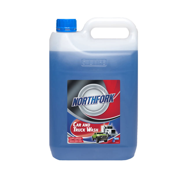 Northfork Truck Wash 5L bottle, a powerful biodegradable cleaner for removing grime, dust, and bugs from vehicle exteriors.