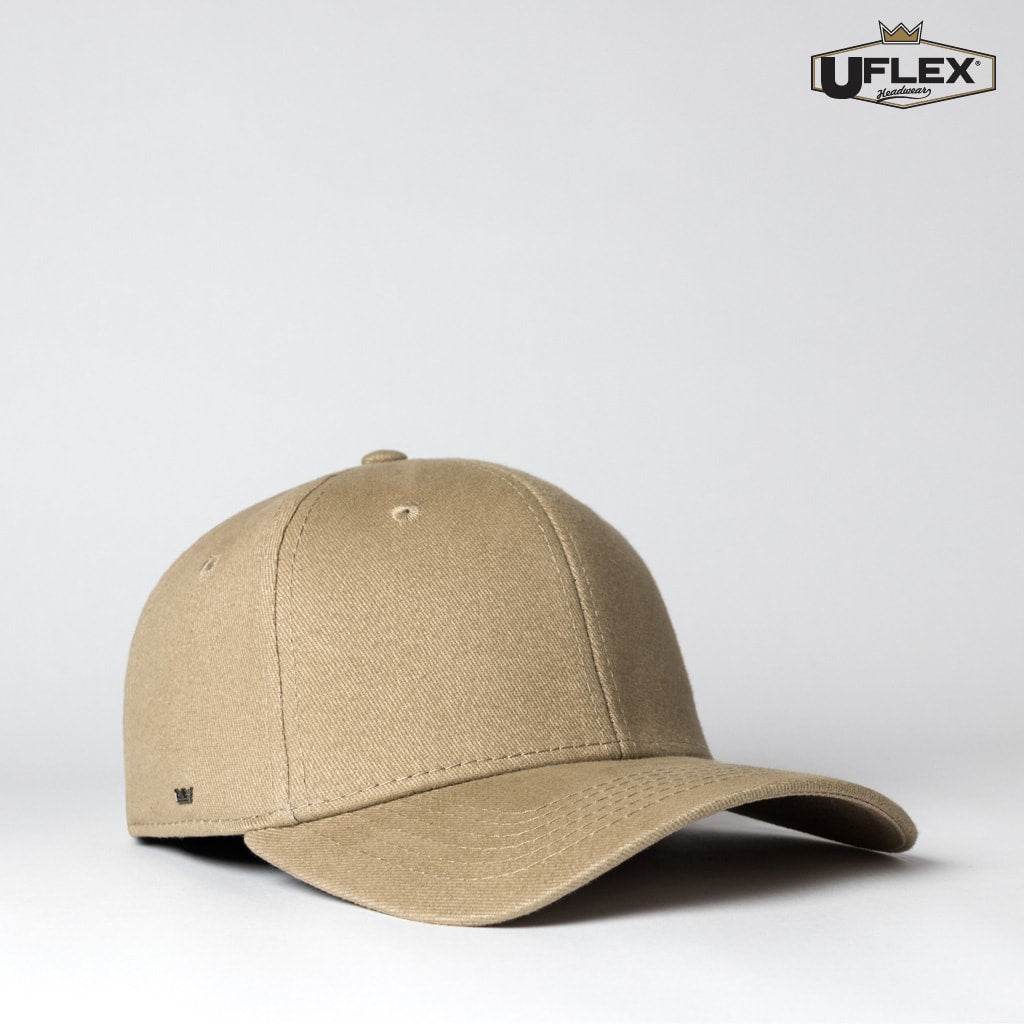 UFlex, Adults Pro Style Cap, U15603 - Khaki (Size: L/X)