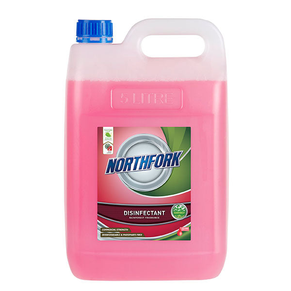 Geca Deodoriser Sanit Rainforest: eco-friendly cleaner, sanitiser, and deodoriser in a carton of 3 x 5L, lasting 16-hour fragrance.