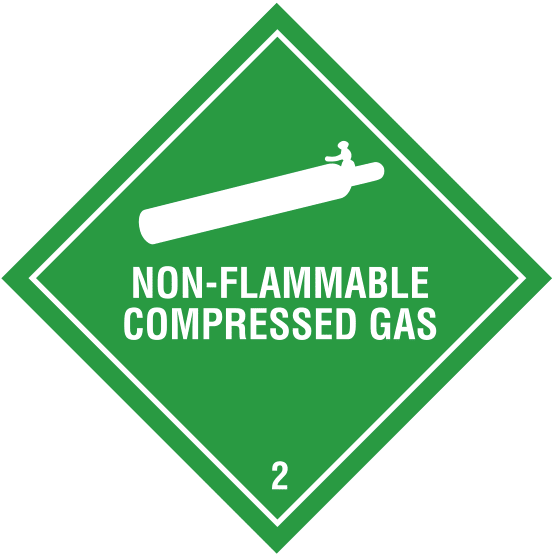 Dangerous Goods Sign |Non-flammable Compressed Gas W100mm x H100mm 500 (Roll)