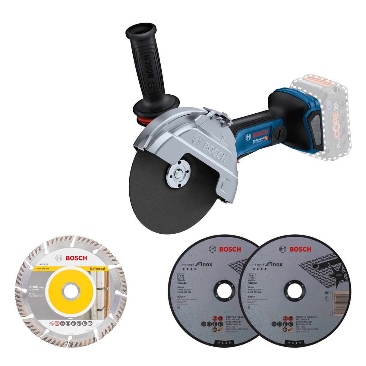 Bosch GWS 18V-180 PC BITURBO Large Angle Grinder 180mm (Cordless Skin Only)