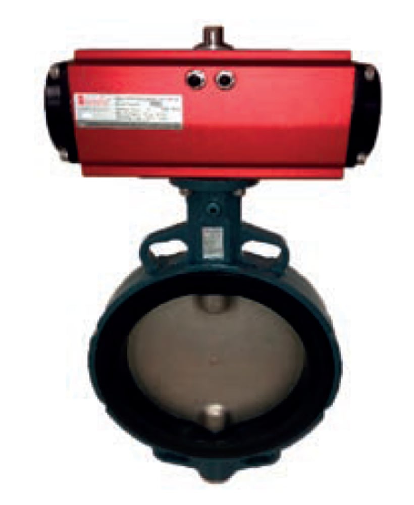 Wafer Butterfly Valve with Pneumatic Actuator 50mm Spring Return