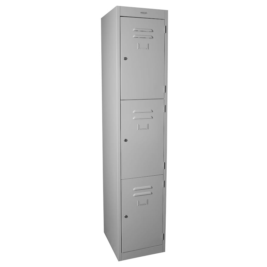 Steelco 3 Door locker Padlatch Silver Grey 380mm Wide (Each)