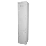 Steelco 3 Door locker Padlatch Silver Grey 380mm Wide (Each)