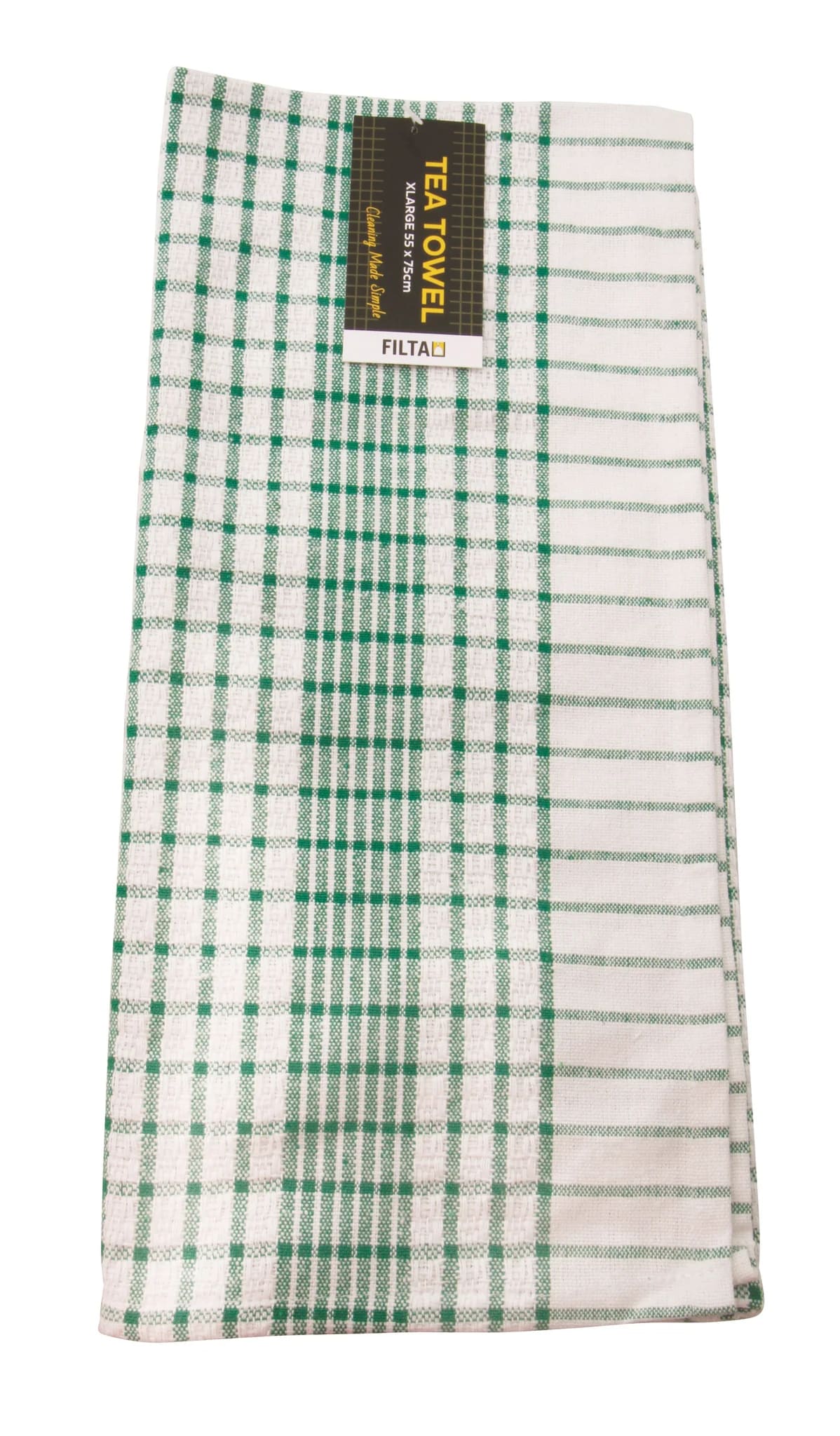 Filta XL Cotton Tea Towel Green 55cm x 75cm 10 (Pack)