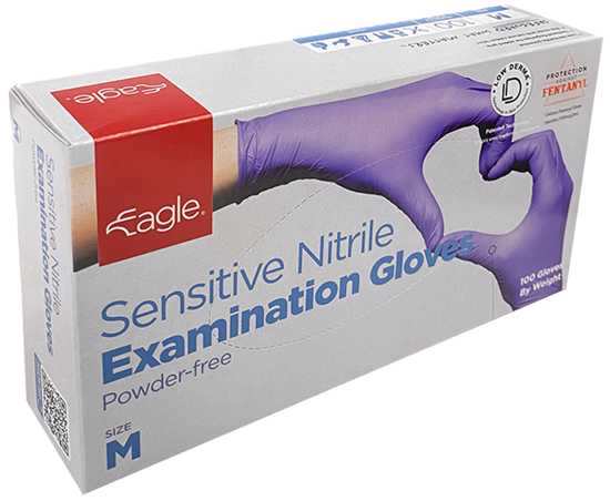 Eagle Sensitive Nitrile Gloves Powder Free-XS-2XL-Pack of 100