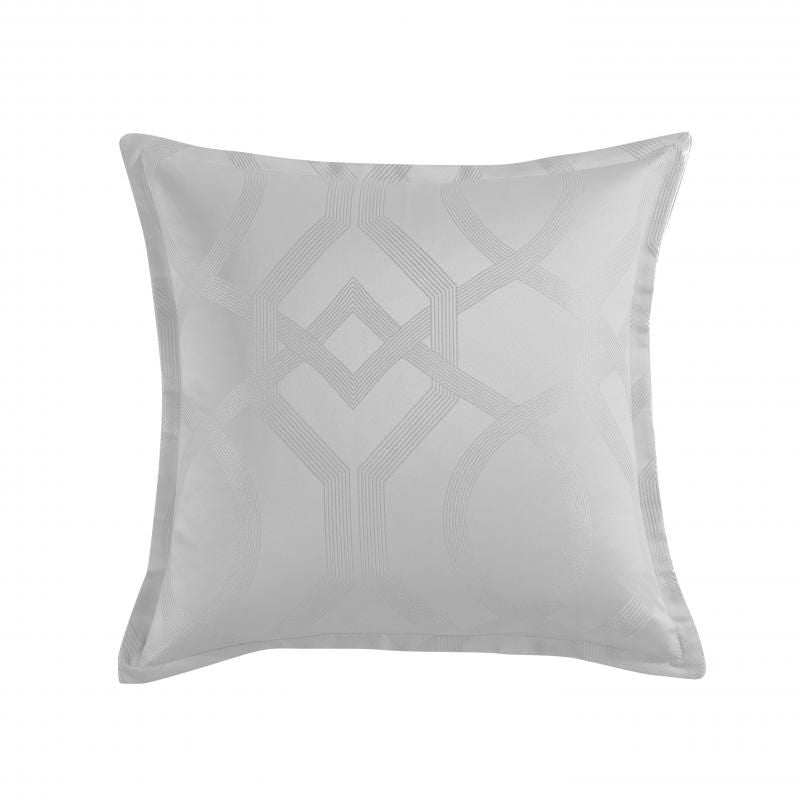 Platinum Seville Metallic Jacquard European Pillowcase | Silver