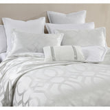 Platinum Seville Metallic Jacquard European Pillowcase | Snow