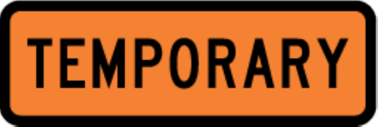 Road Works Sign | Temporary W900mm x H300mm (Single Sided) - Standard