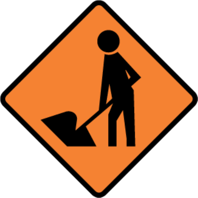 Road Works Sign | Man Working W750mm x H750mm (Single Sided)
