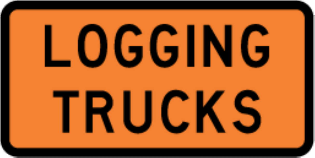 Road Works Sign | Logging Trucks W900mm x 500mm (Single Sided)