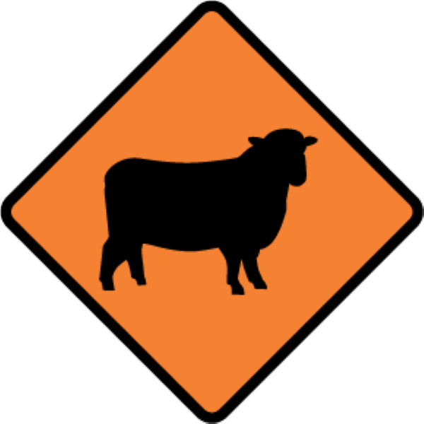 Road Sign | Stock Temporary Sheep W750mm x H750mm (Single Sided)
