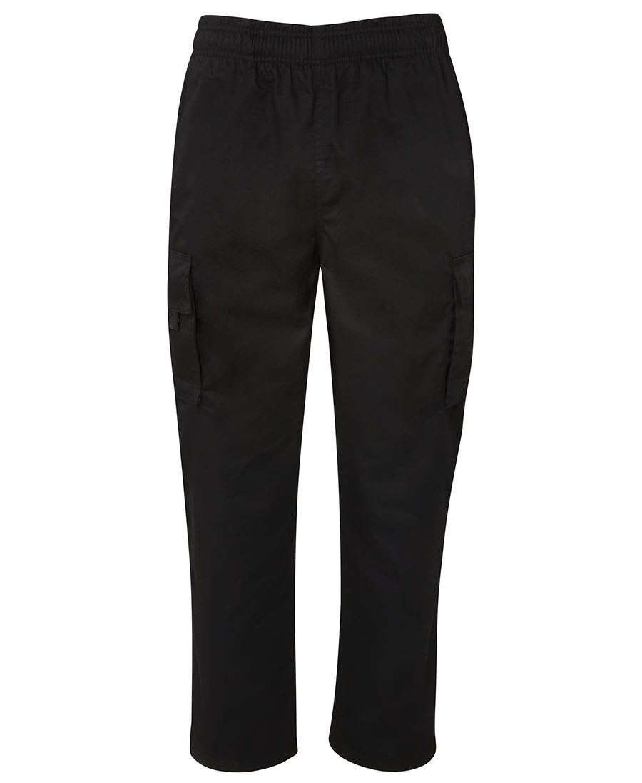 JB's Wear Chef s Elasticated Polycotton Cargo Pa - Black (Size: XS)