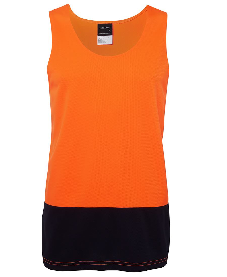 JB's Wear, Hi Vis Singlet, 6HTS - Orange/Navy (Size: 2XL)