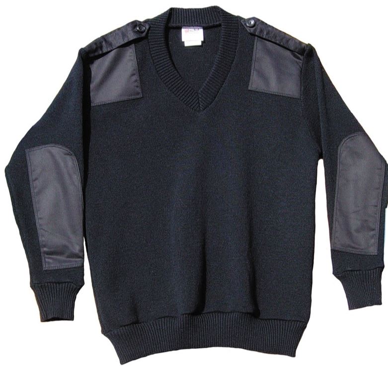 Timbo, Wool Blend Crew Neck Military Jersey, BJ5 - Black - L