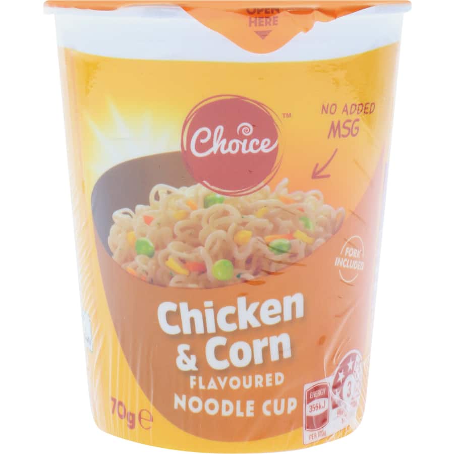 Choice Instant Noodles Chicken & Corn Cup 70g