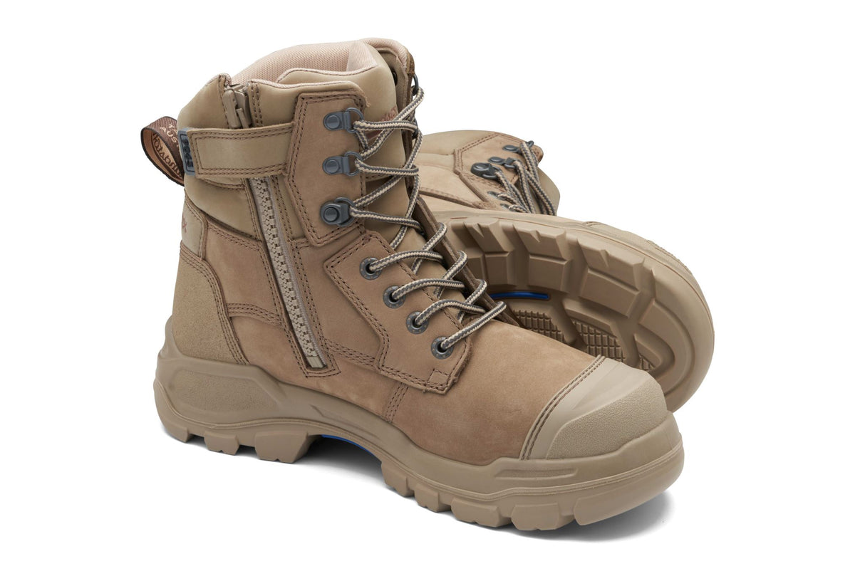 Blundstone 9063 Rotoflex Zip Sided Safety Boots - Stone (Size: 04)
