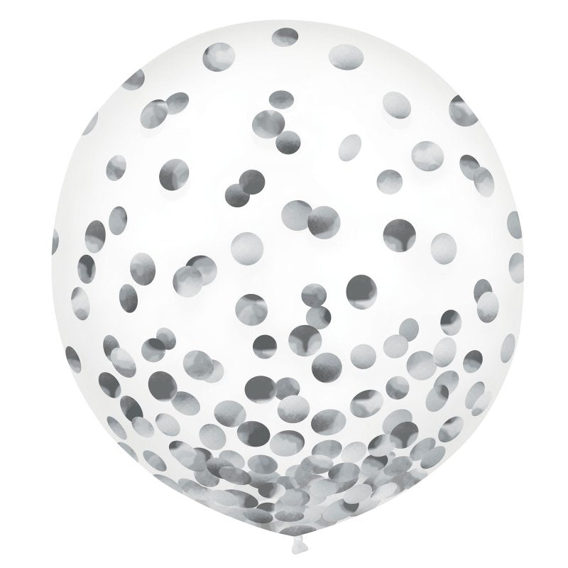 Pack of 2 elegant 24in silver latex balloons perfect for celebrations, weddings, and parties, crafted from durable latex.