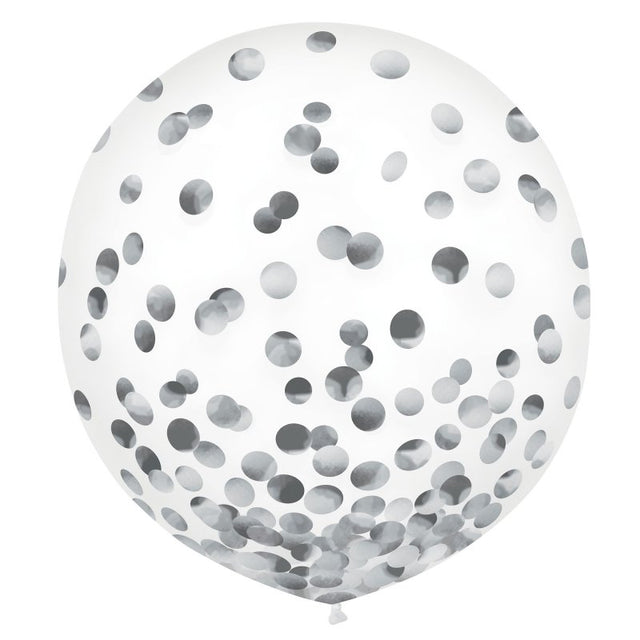 Pack of 2 elegant 24in silver latex balloons perfect for celebrations, weddings, and parties, crafted from durable latex.