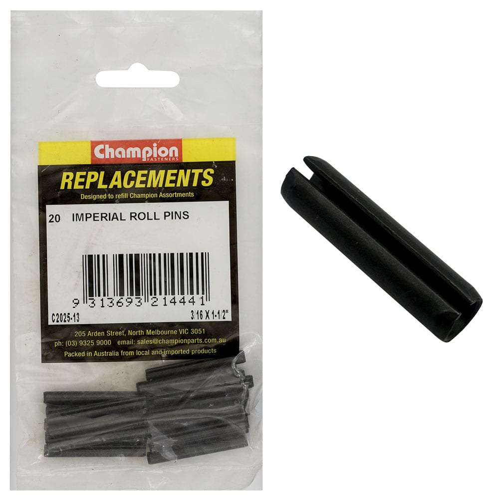 Champion Imperial Roll Pin 3/16" x 1-1/2" Pack of 20
